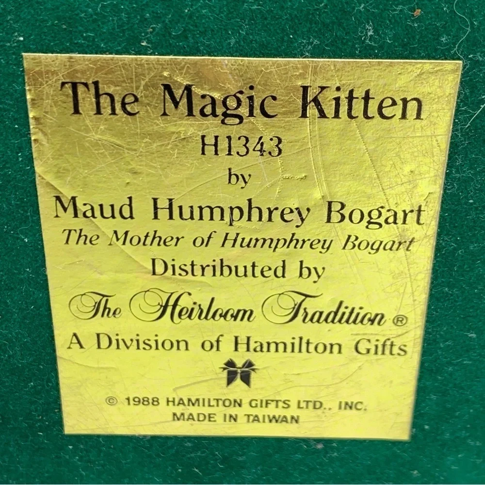 The Magic Kitten by Maud Humphrey Bogart Marble Trinket Box & Paperweight 1987